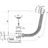 Сифон ALCAPLAST A551KM-120 для ванны автомат комплект, металл/металл